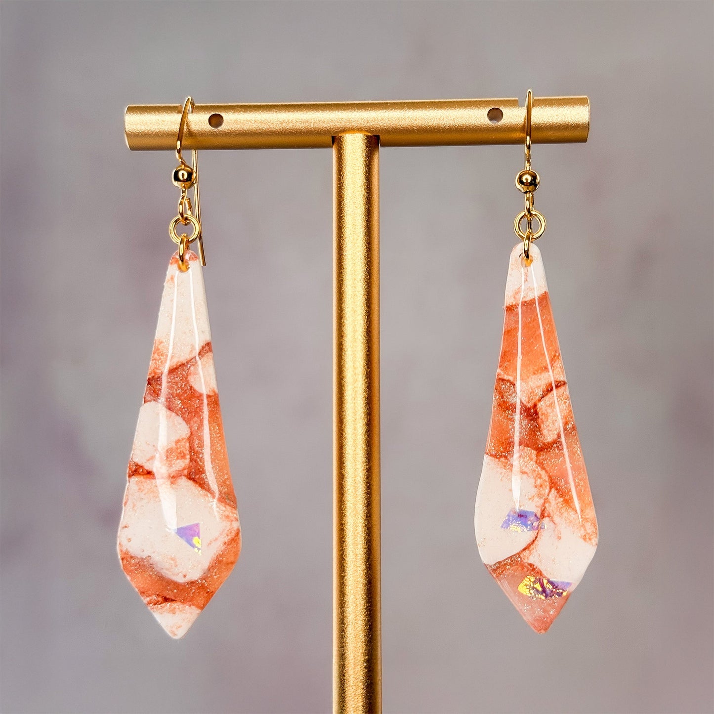 Creamsicle Dangle Earrings 4 - Gather Your Bones