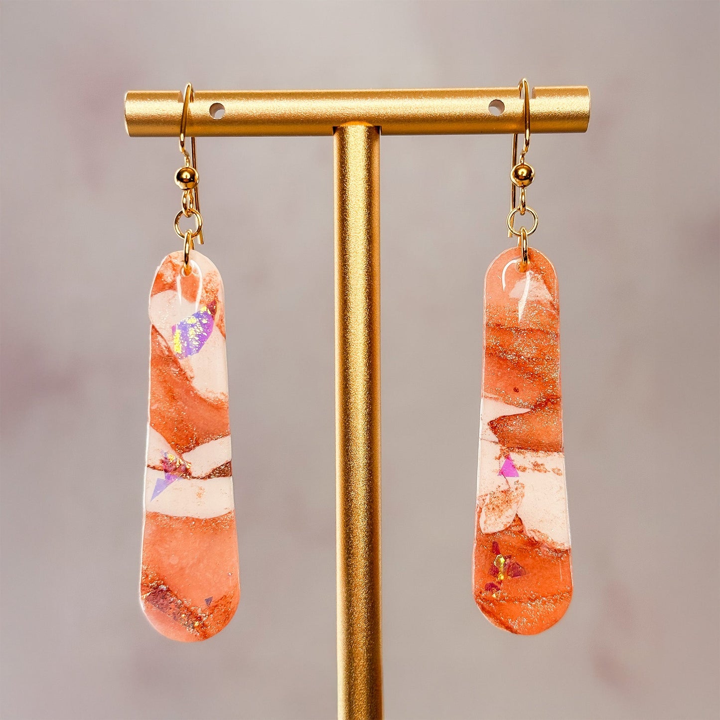 Creamsicle Dangle Earrings 6 - Gather Your Bones
