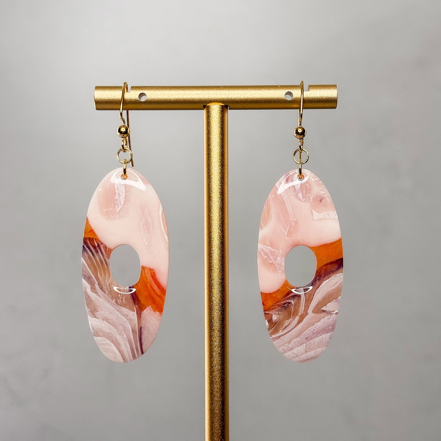 Fire & Amethyst Dangle Earrings 1 - Gather Your Bones