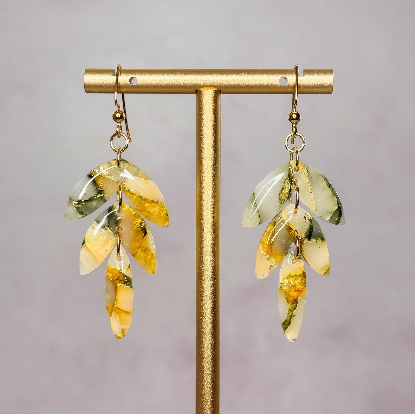 Golden Moss Dangle Earrings 7 - Gather Your Bones