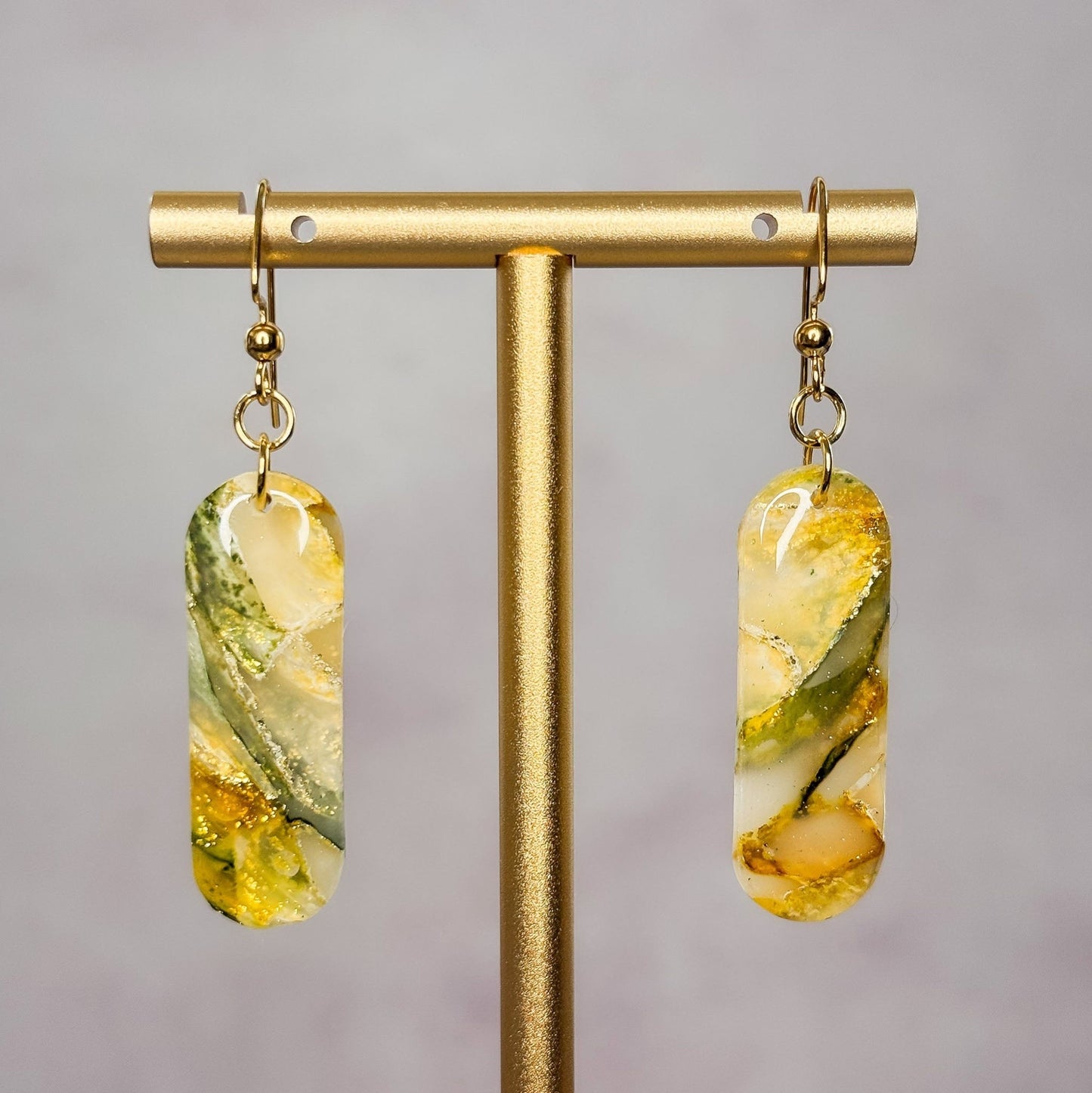Golden Moss Dangle Earrings 8 - Gather Your Bones