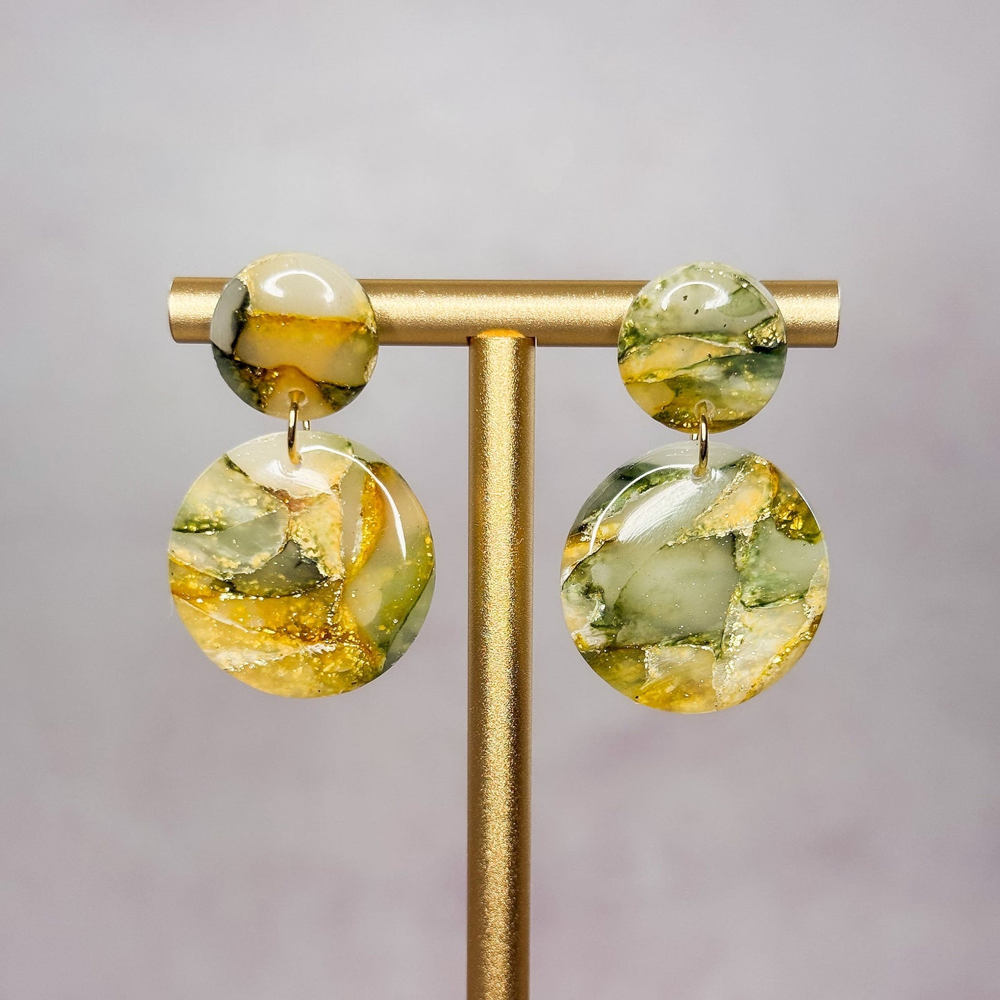 Golden Moss Stud Earrings 11 - Gather Your Bones