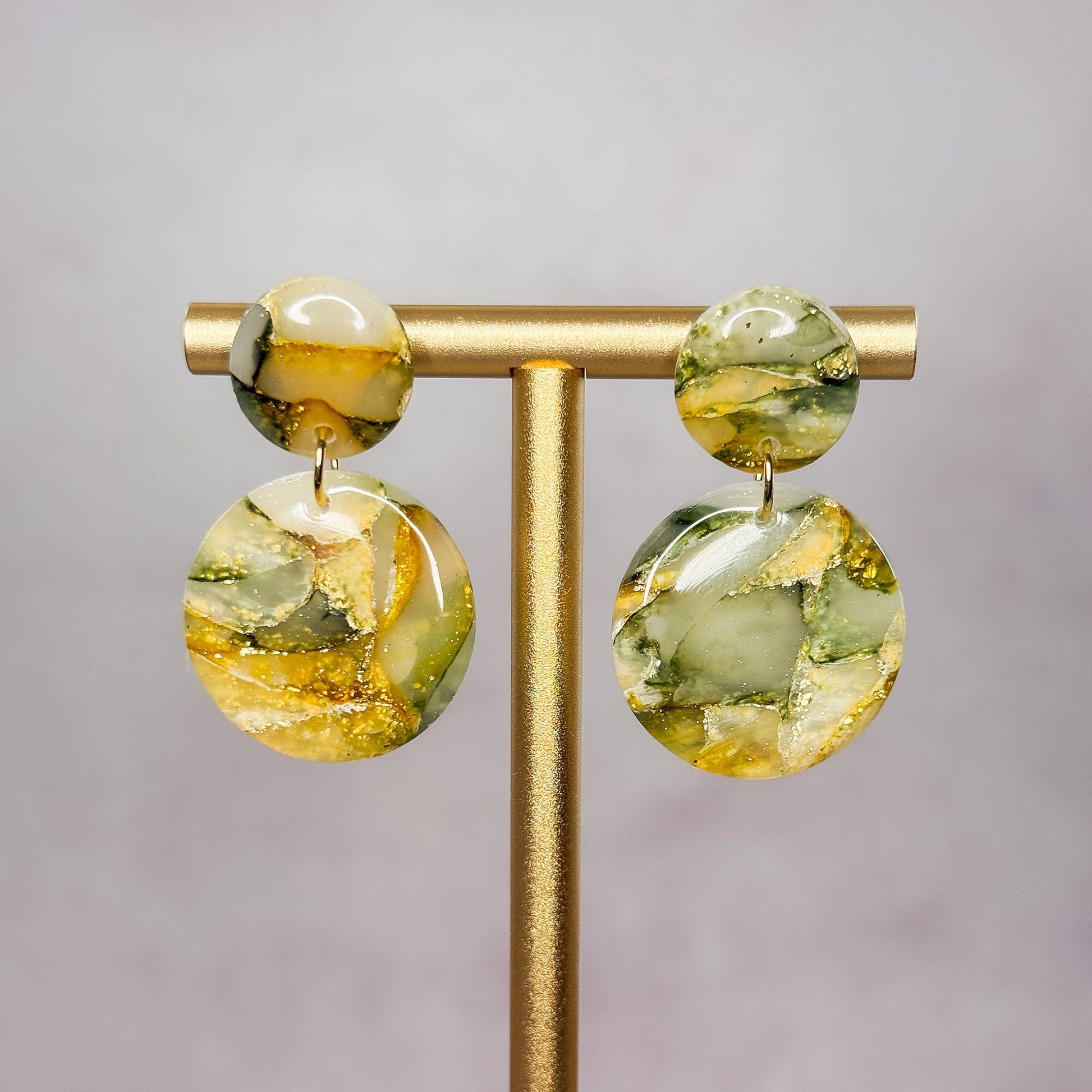 Golden Moss Stud Earrings 11 - Gather Your Bones