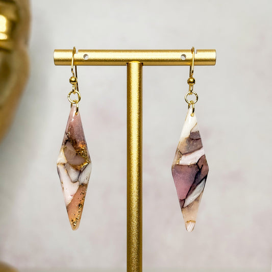 Handmade Faux Stone Clay Dangle Earrings - Gather Your Bones