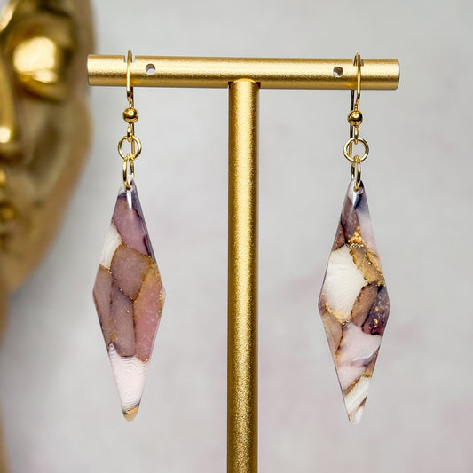 Handmade Faux Stone Clay Dangle Earrings - Gather Your Bones