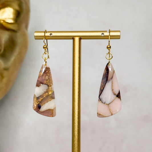 Handmade Faux Stone Clay Dangle Earrings - Gather Your Bones