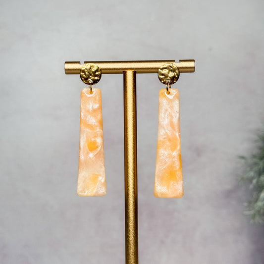 Handmade Faux Sunstone Clay Stud Earrings - Gather Your Bones