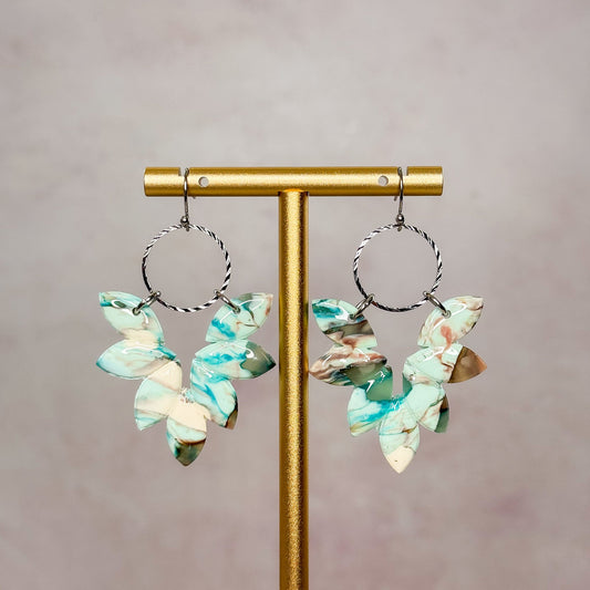 Mint Stone - Clay Dangle Earrings 19 - Gather Your Bones