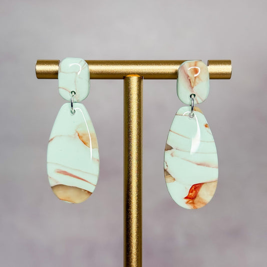 Mint Stone - Clay Stud Earrings 14 - Gather Your Bones