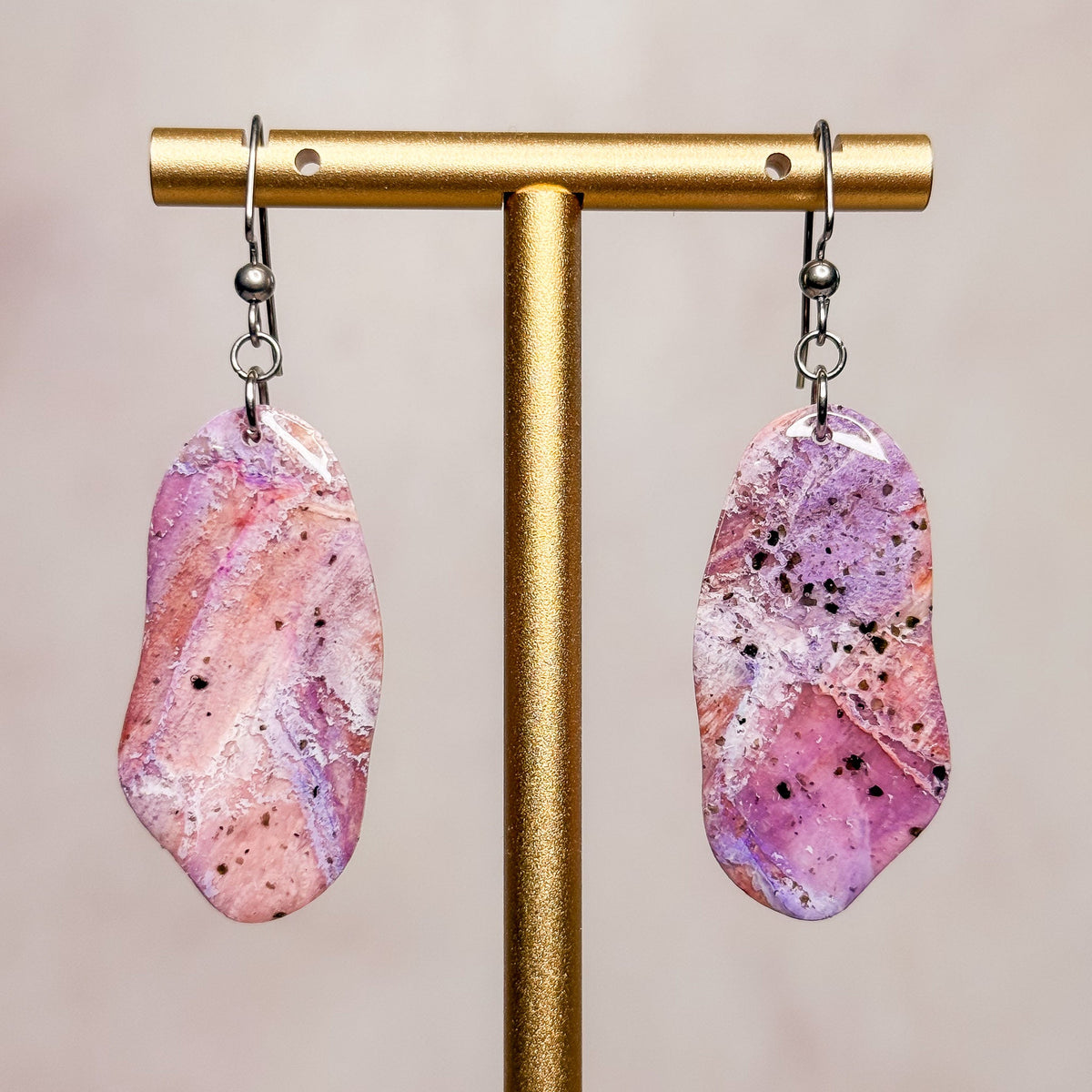 Speckled Sugilite Earrings 5 - Gather Your Bones