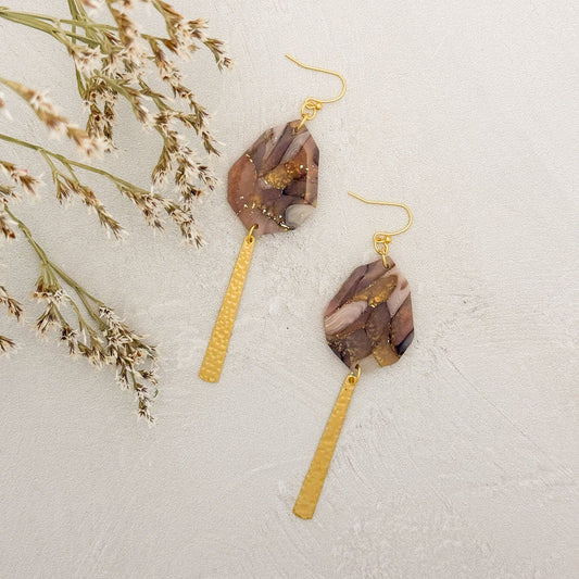Velvet Sunset Clay Dangle Earrings - Gather Your Bones