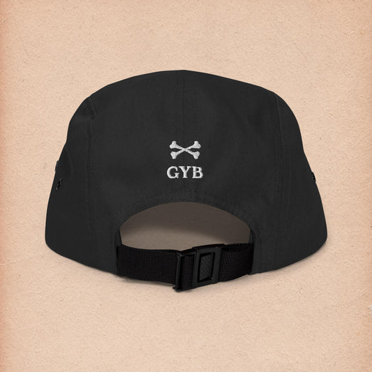 Black Camper Hat with "Gather Your Bones" crossbones logo