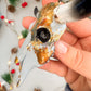 Longhorn Skull Ornament - Creamy Blue Guilded