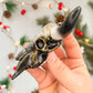 Longhorn Skull Ornament - Black & Gold Shimmer