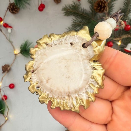 Polished Elk Antler Burr Ornament