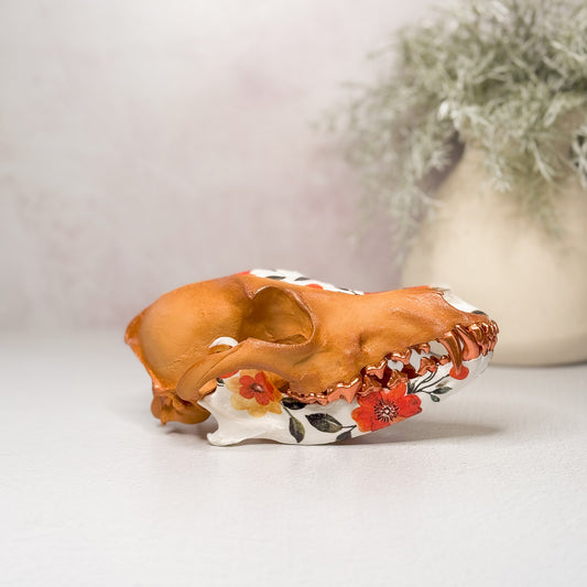 Retro Autumn Flower Coyote Skull