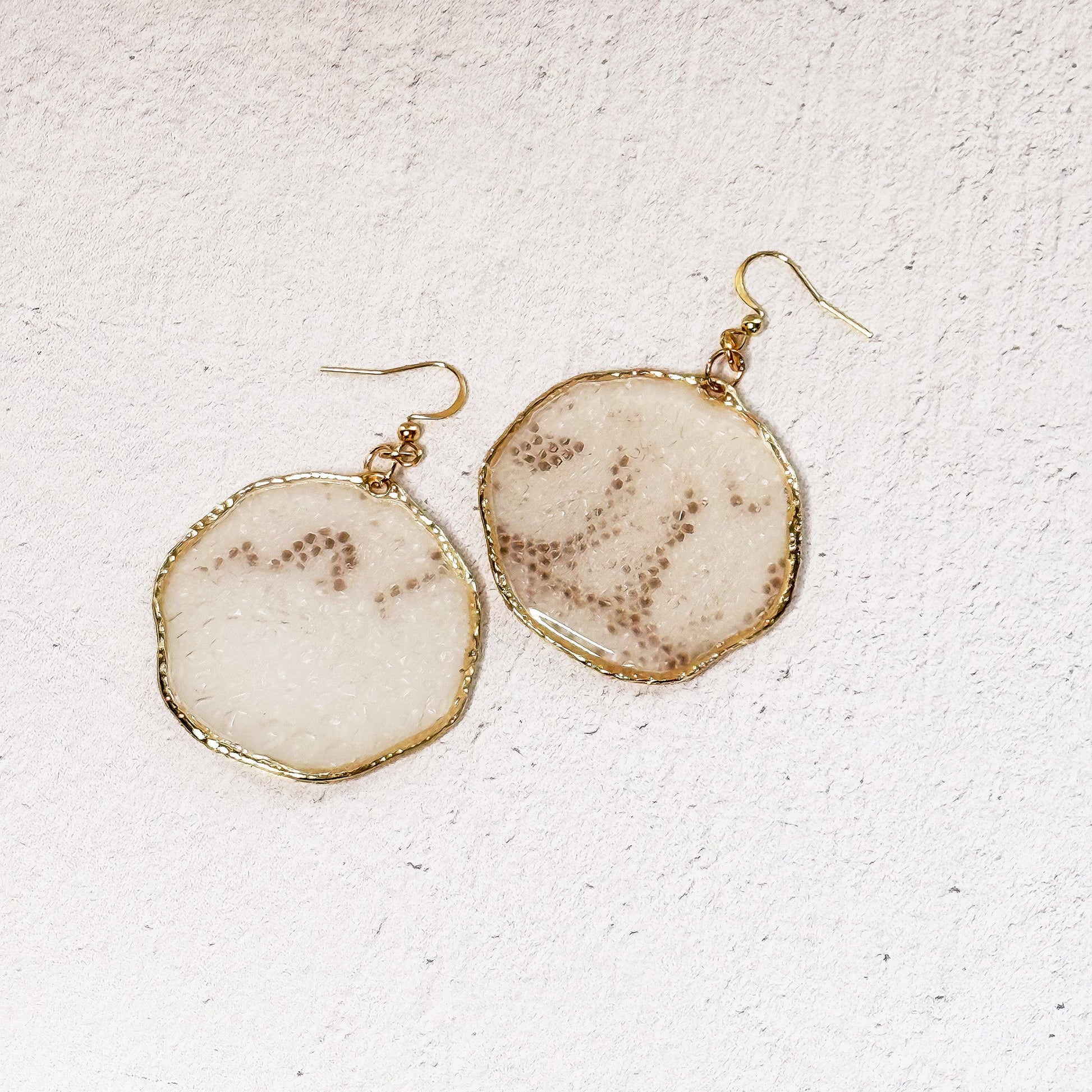 Ball Python Snake Shed Resin Earrings #2 - Gather Your Bones