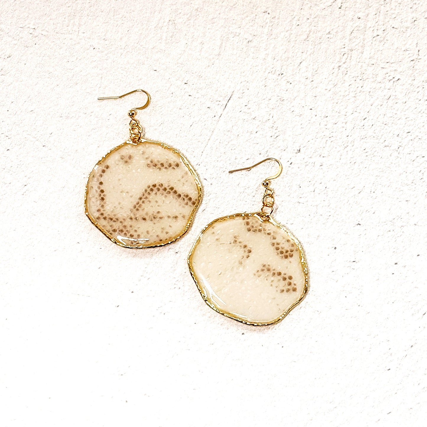 Ball Python Snake Shed Resin Earrings #3 - Gather Your Bones