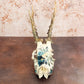 Blue Watercolor Roe Deer Skull- Wall Hanger Included - Gather Your Bones