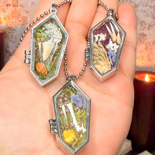 Coffin Oddities Locket Necklace - Gather Your Bones
