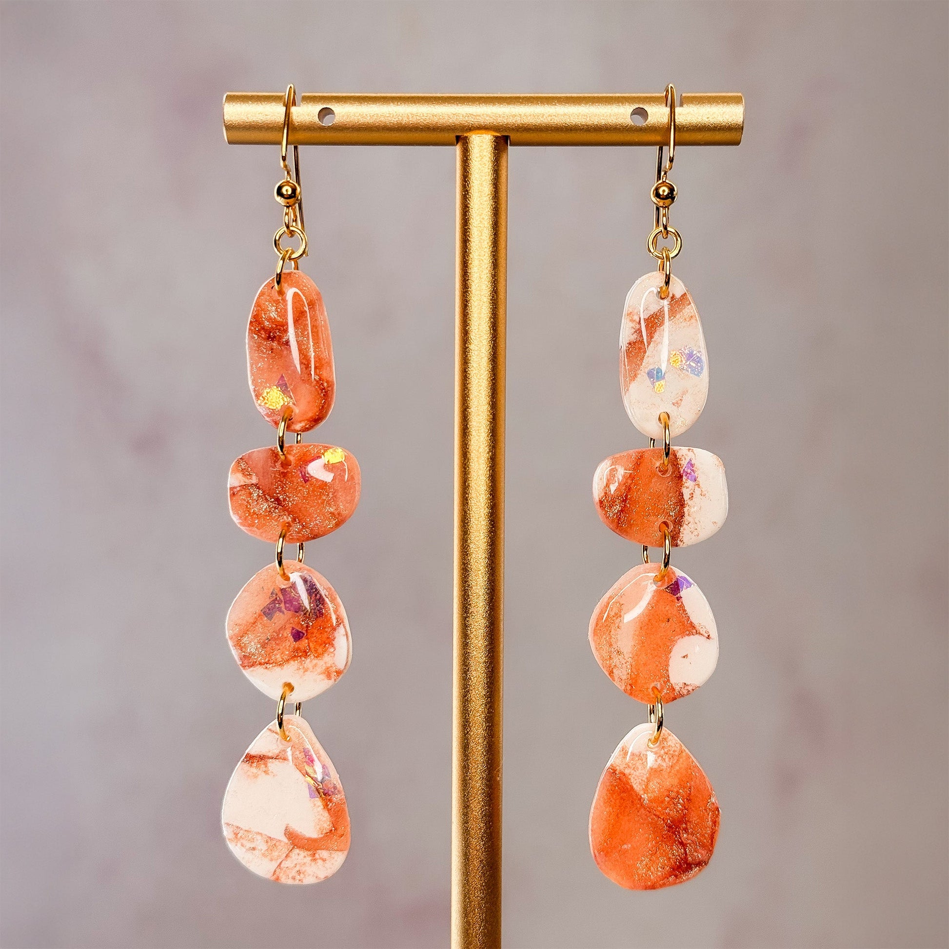 Creamsicle Dangle Earrings 1 - Gather Your Bones