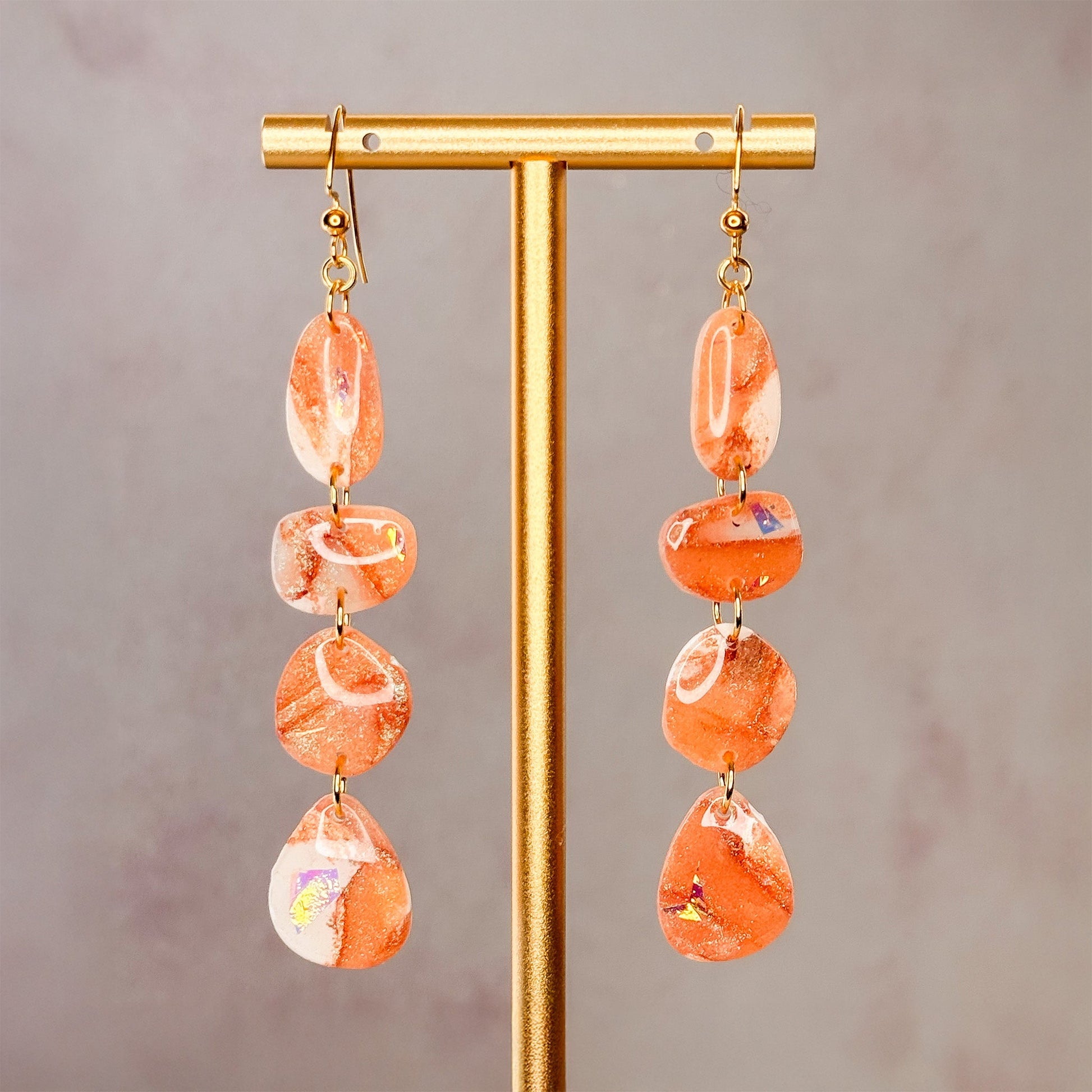 Creamsicle Dangle Earrings 2 - Gather Your Bones