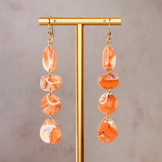 Creamsicle Dangle Earrings 2 - Gather Your Bones