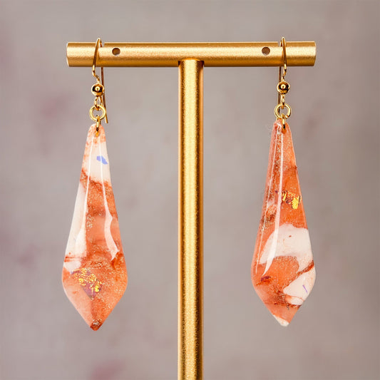Creamsicle Dangle Earrings 3 - Gather Your Bones