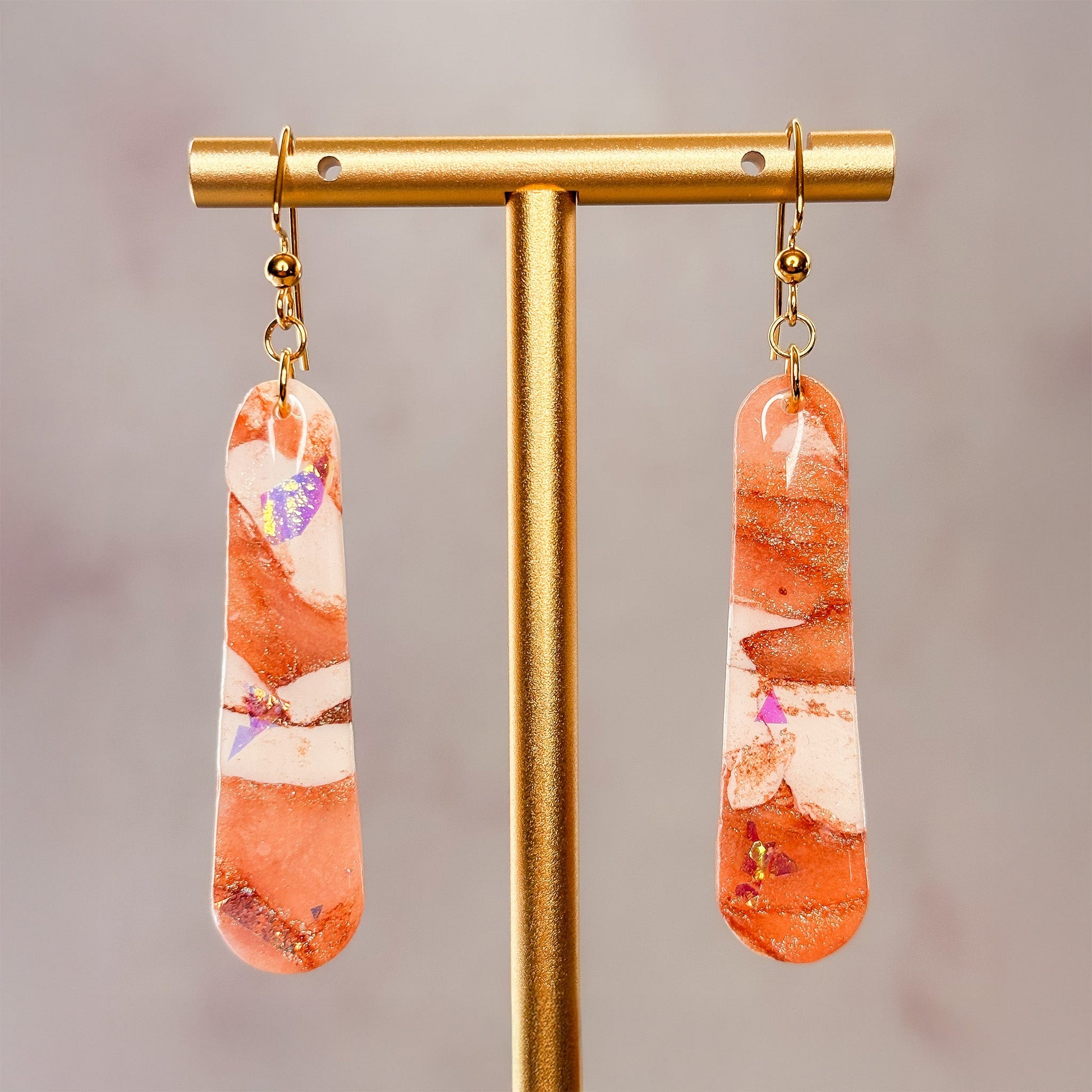 Creamsicle Dangle Earrings 6 - Gather Your Bones