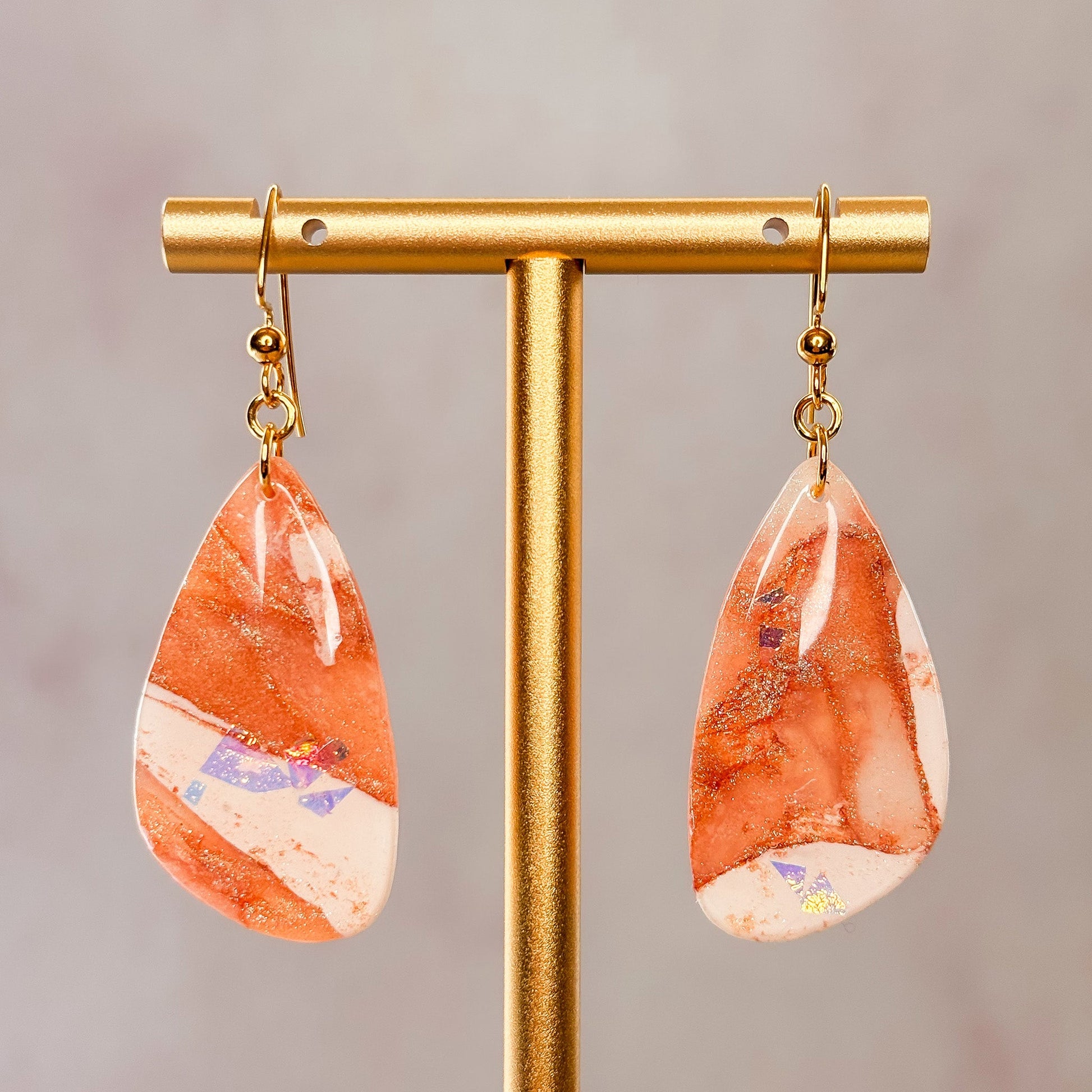 Creamsicle Dangle Earrings 7 - Gather Your Bones
