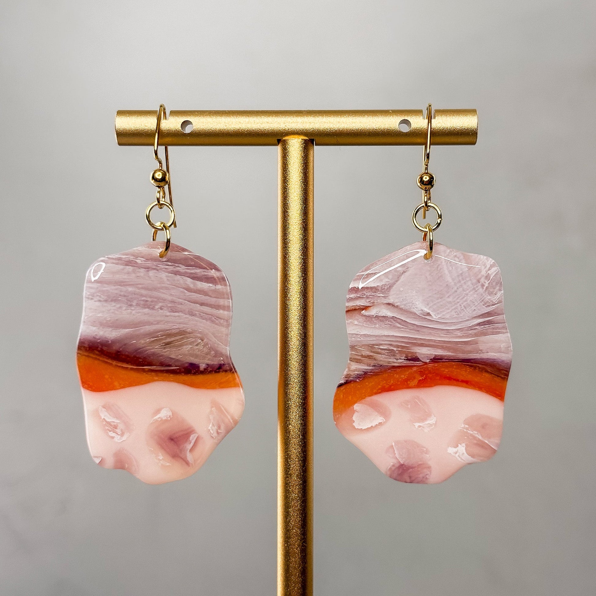 Fire & Amethyst Dangle Earrings 2 - Gather Your Bones
