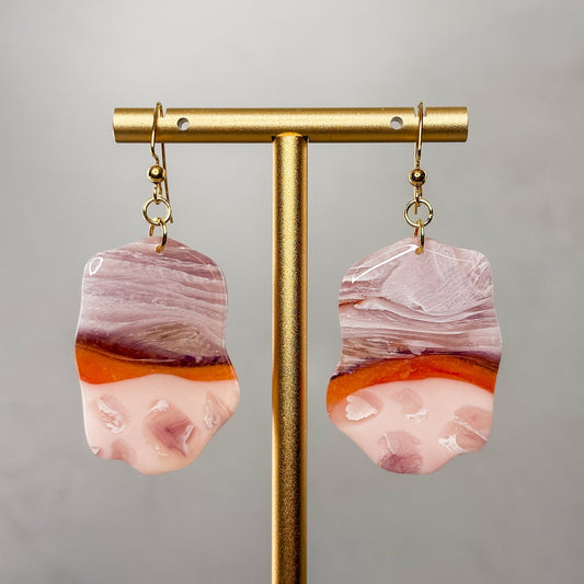 Fire & Amethyst Dangle Earrings 2 - Gather Your Bones