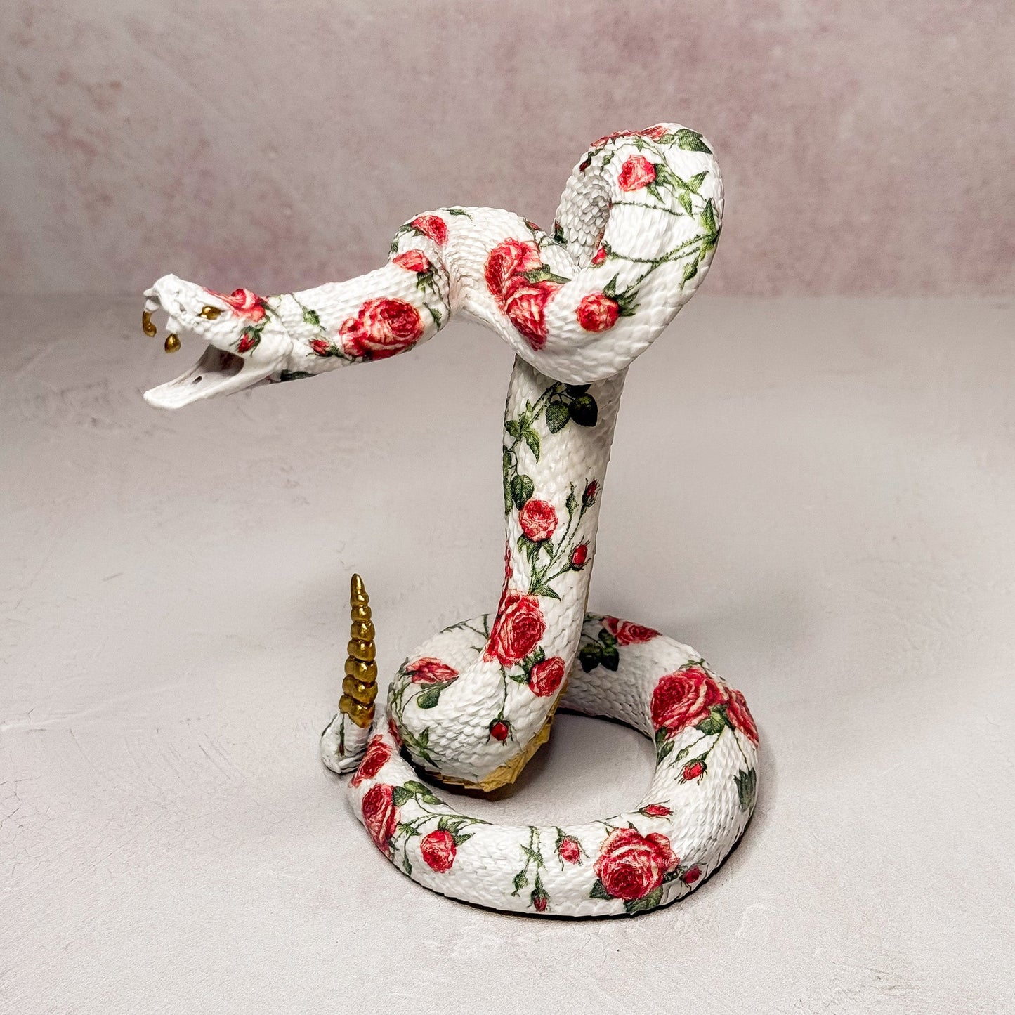 Genuine Rose and Gold Rattlesnake Mount - Gather Your Bones