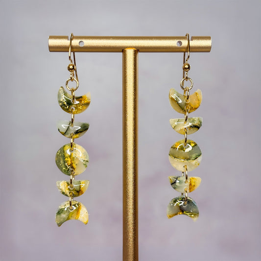 Golden Moss Dangle Earrings 10 - Gather Your Bones