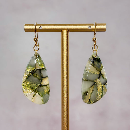 Golden Moss Dangle Earrings 2 - Gather Your Bones