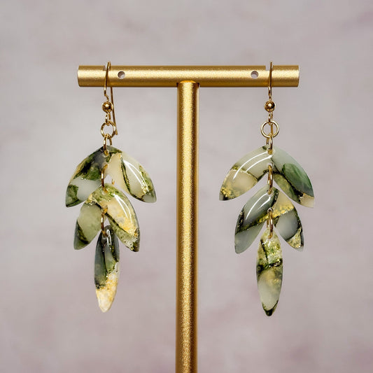 Golden Moss Dangle Earrings 3 - Gather Your Bones