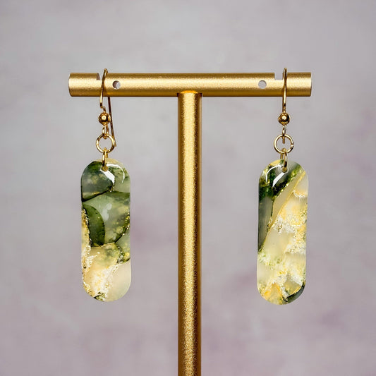 Golden Moss Dangle Earrings 4 - Gather Your Bones
