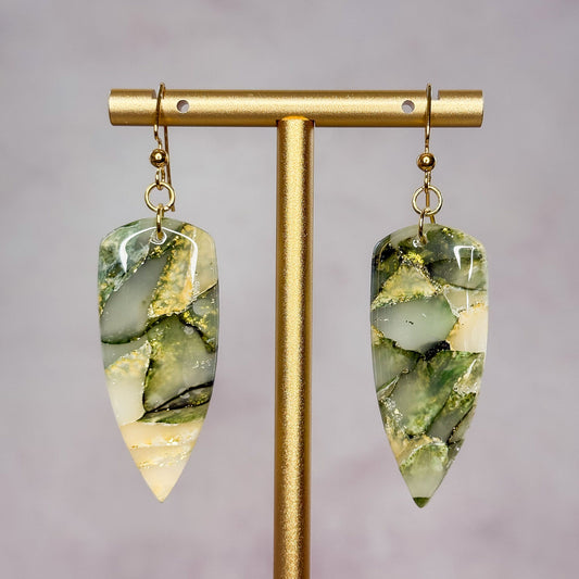 Golden Moss Dangle Earrings 5 - Gather Your Bones