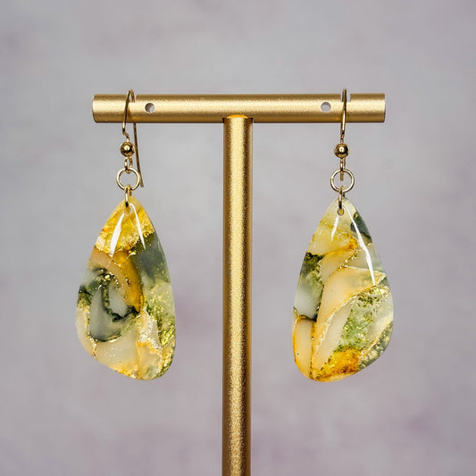 Golden Moss Dangle Earrings 6 - Gather Your Bones