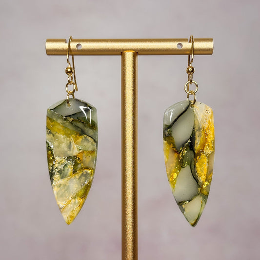 Golden Moss Dangle Earrings 9 - Gather Your Bones