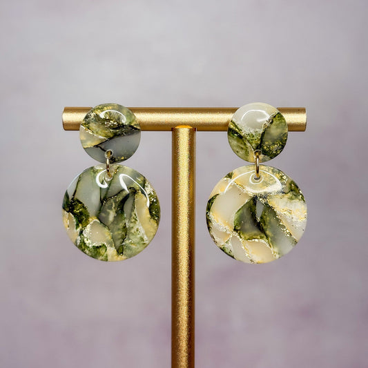 Golden Moss Stud Earrings 1 - Gather Your Bones