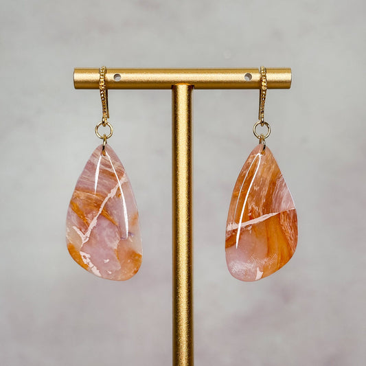 Handmade Faux Broken Amethyst Dangle Earrings - Gather Your Bones