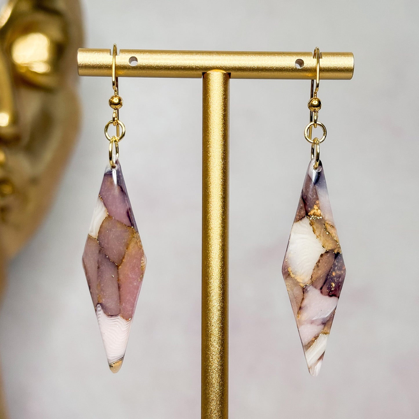 Handmade Faux Stone Clay Dangle Earrings - Gather Your Bones