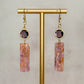 Handmade Purple & Orange Faux Stone Dangle Clay Earrings - Gather Your Bones
