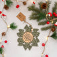 "Merry Christmas" Macrame Ornament - Green & Gold - Gather Your Bones