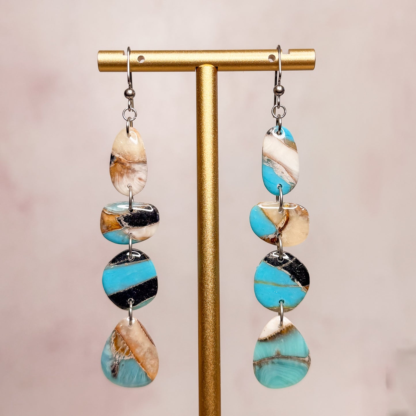 Turquoise Strata Earrings 2