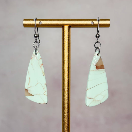 Mint Stone - Clay Dangle Earrings 2 - Gather Your Bones