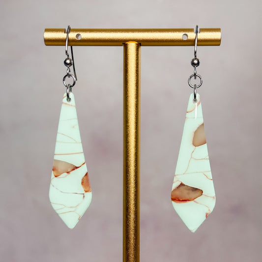Mint Stone - Clay Dangle Earrings 9 - Gather Your Bones