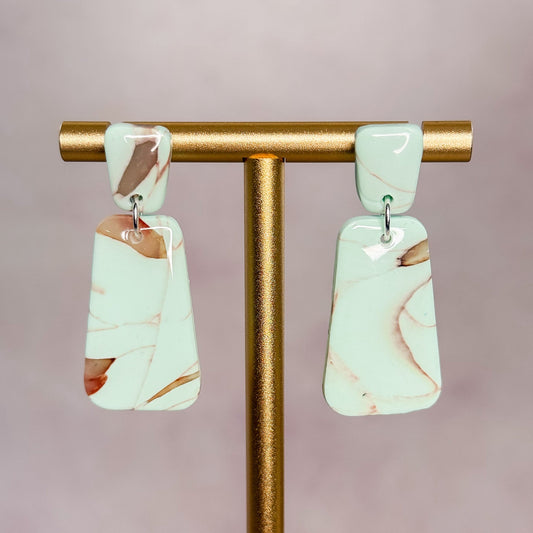 Mint Stone - Clay Stud Earrings 12 - Gather Your Bones