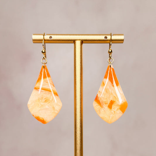 Peach Calcite Dangle Earrings 1 - Gather Your Bones